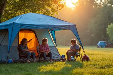 Campamento familiar seguro para niños